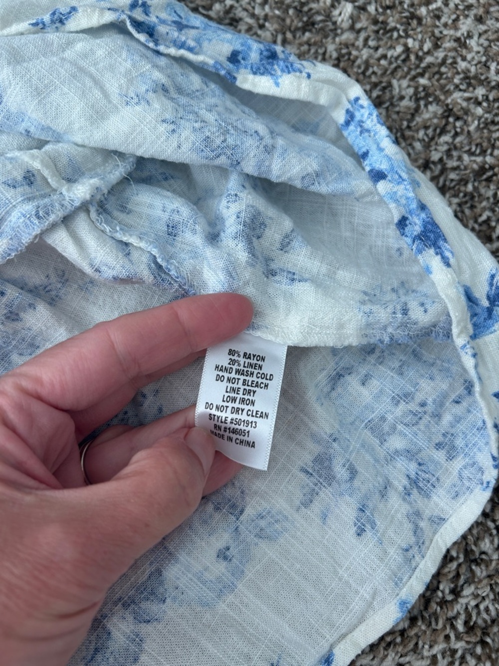 Floral Blue & White Mini Sundress - Picture 10 of 10